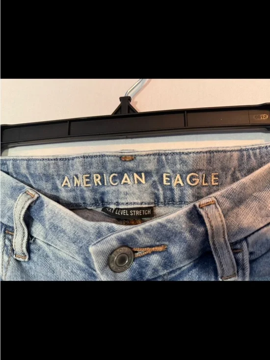 High Rise Jeggings American Eagle Outfitters Light Blue Ripped Jeans Size 4 (26) - Picture 3 of 8